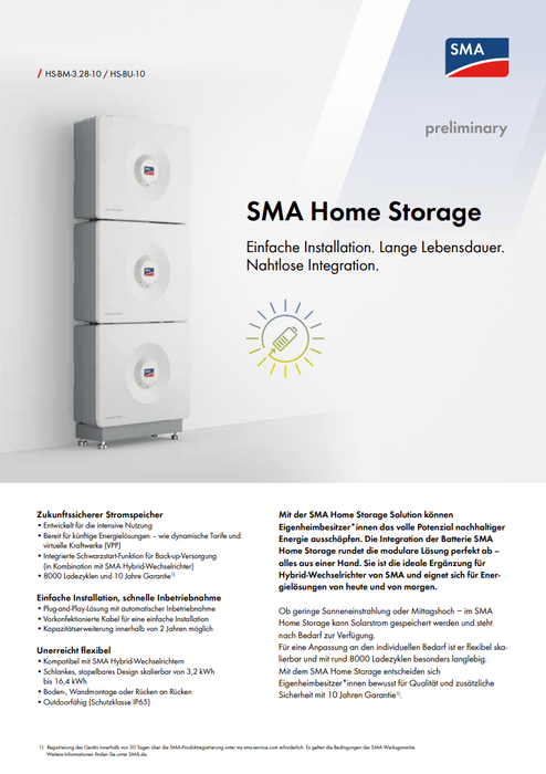 SMA Home Storage 6.5 kWh (Standing Type)